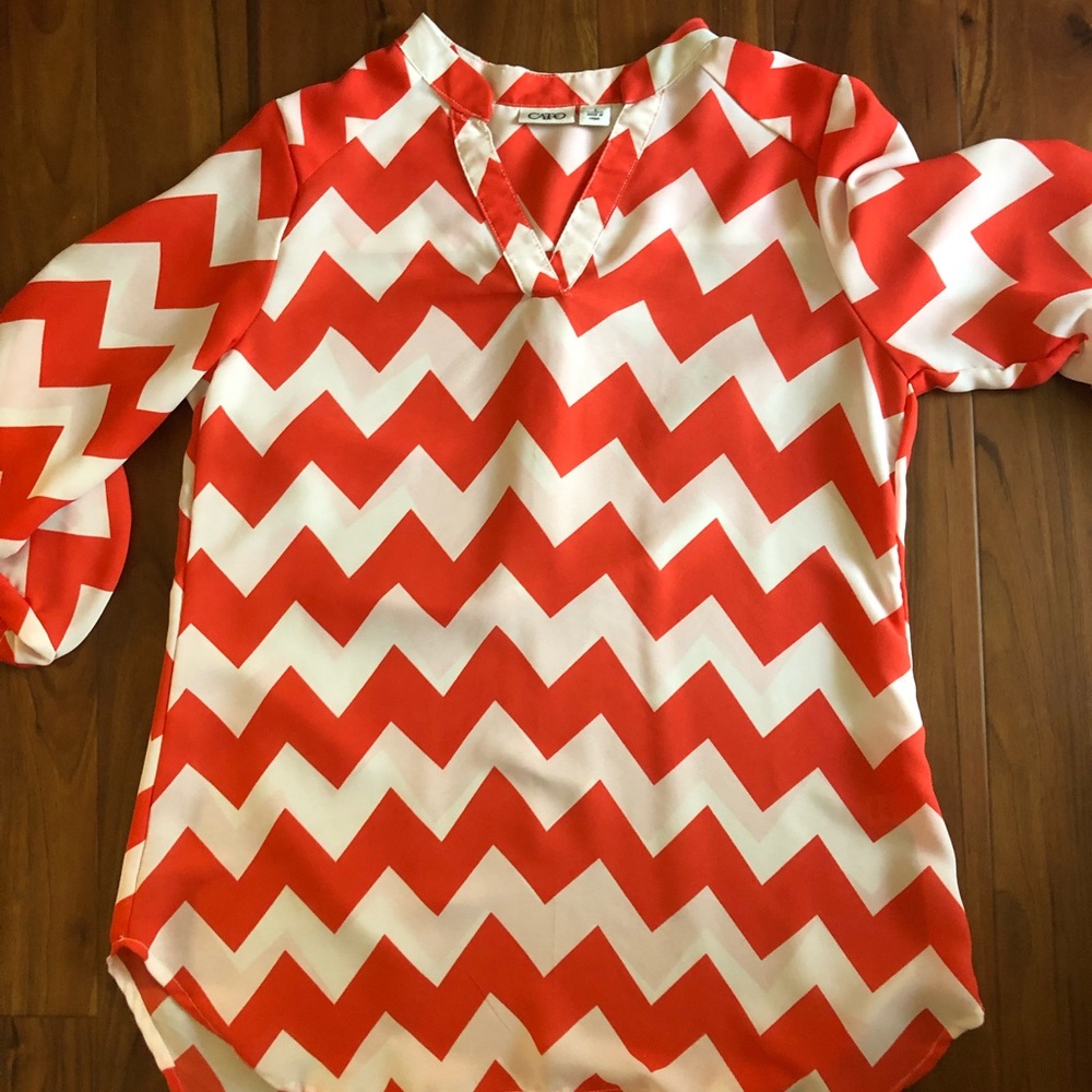 Orange and white chevron shirt
